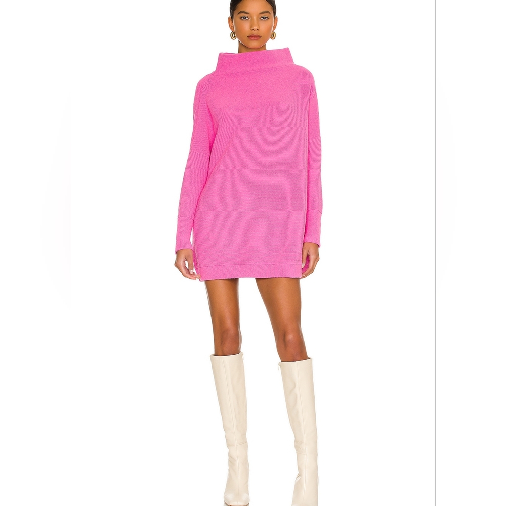 Free People Ottoman Slouchy Tunic Sweater Dress Pink Size Small Oversized